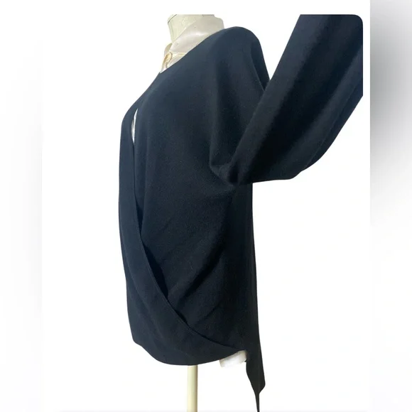 DEREK LAM 70%CASHMERE 30% SILK WRAP SWEATER BLACK SIZE M PRISTINE CONDITION